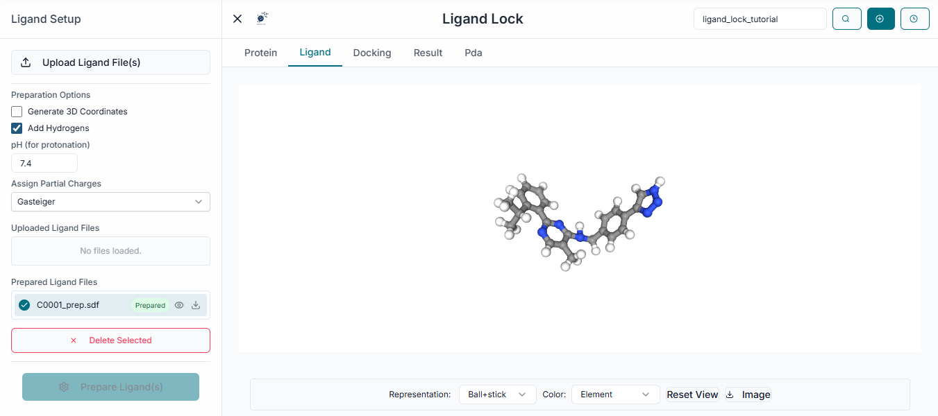 Select ligands for docking