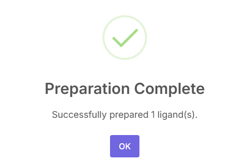Ligand preparation complete