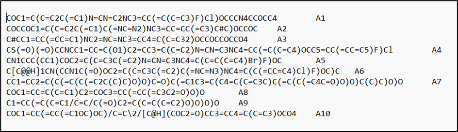 Paste SMILES input tab
